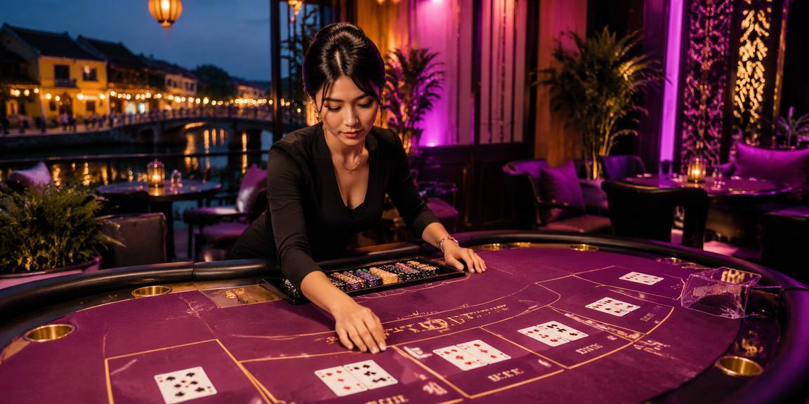 Không khí bài Baccarat lung linh dưới ánh đèn lồng Hội An