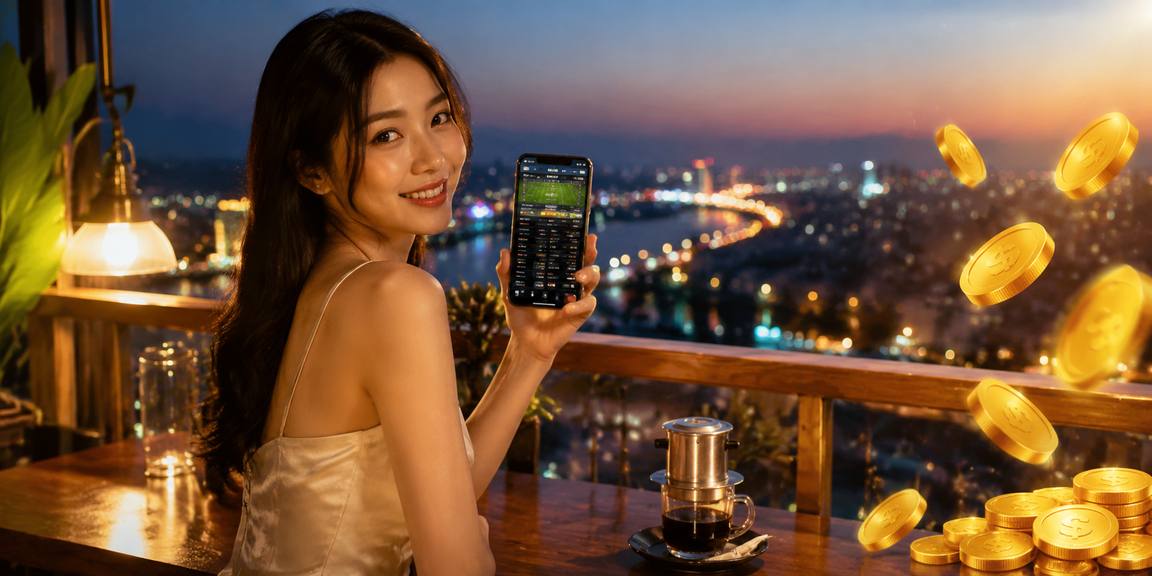 Người dùng Việt Nam xem cá cược thể thao bên cốc cà phê